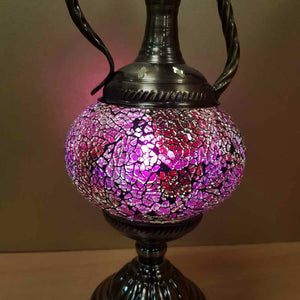Pink Tones Teapot Turkish Style Mosaic Lamp