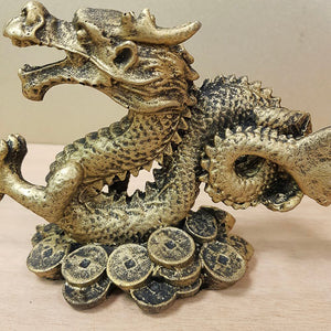 Gold Finish Feng Shui Dragon (approx. 15x10cm)