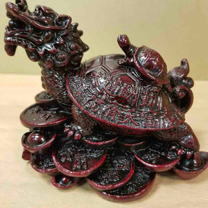 Red Feng Shui Dragon Turtle (approx. 8.5cm)