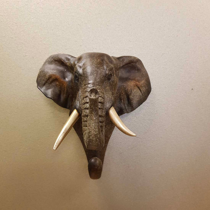 Elephant Head Hook (for the wall. approx. 17x17x13cm)
