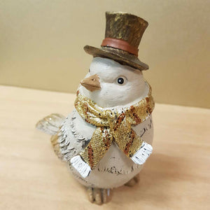 Gold Dusted Bird in Top Hat