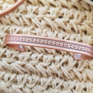 Geometric Design Copper Bracelet with Magnets