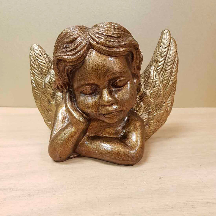 Bronze Look Angel Bust (approx. 13.5x18x9.5cm)