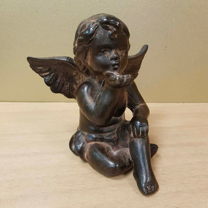 Brown Wash Angel Blowing a Kiss (approx. 13.5x18x9.5cm)
