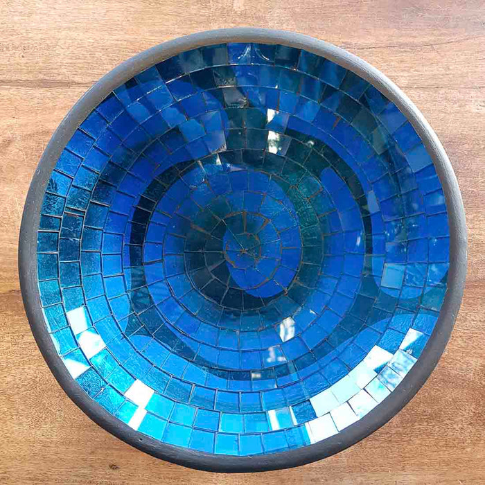 Blue Mosaic Bowl (approx. 30x30x7cm)