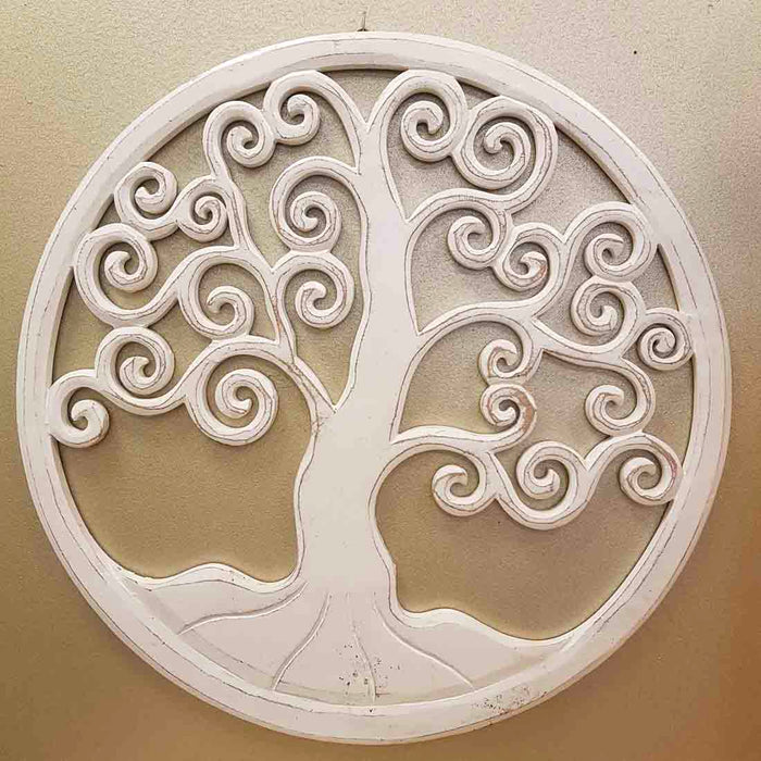 Carved Tree of Life (whitewash. approx. 40cm)