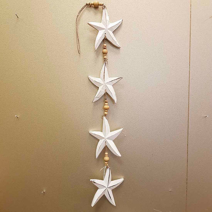 String of Whitewash Starfish (approx. 65x10cm)