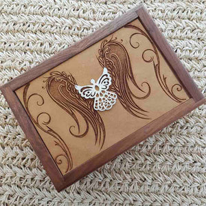 Carved Wooden Box with Angel