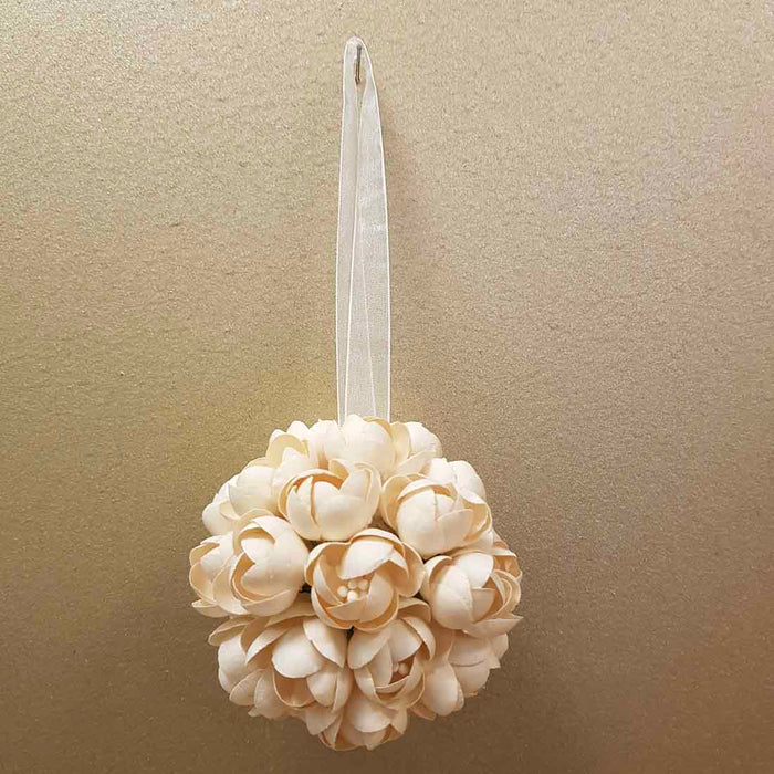 Cream Aromatherapy Floral Ball (approx. 9cm)