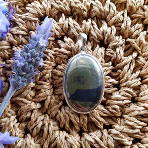 Apache Gold (aka chalcopyrite) Oval Pendant set in Sterling Silver