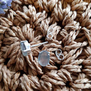 Labradorite Stud Earrings (sterling silver)