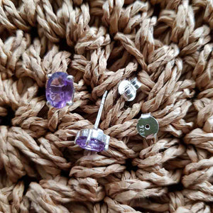 Amethyst Stud Earrings (sterling silver)