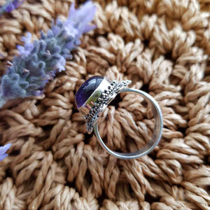 Amethyst Flower Ring (sterling silver)