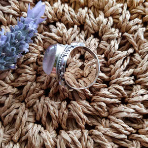 Rose Quartz Cuff Ring (sterling silver)