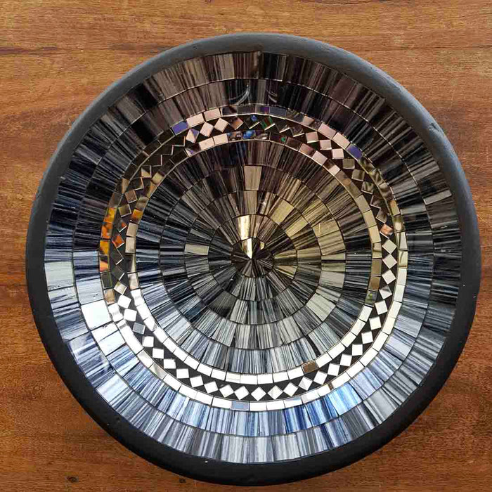 Grey & Silver Mosaic Bowl (approx. 28cm diameter)
