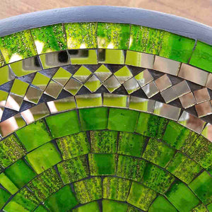 Green & Silver Mosaic Bowl (approx. 28cm diameter)