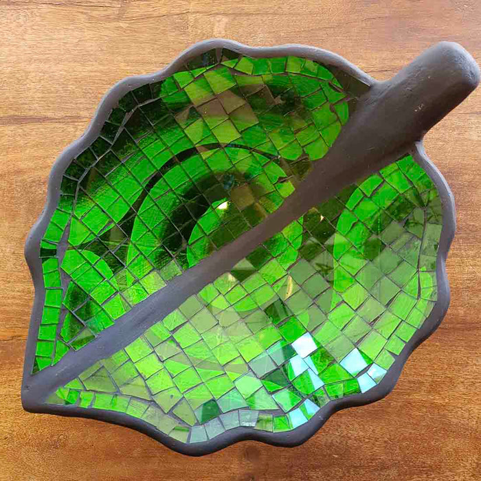 Green Mosaic Leaf Bowl (approx. 30x24cm)