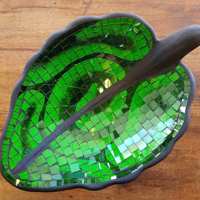 Green Mosaic Leaf Bowl (approx. 40X30cm)