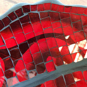 Red Mosaic Leaf Bowl (approx. 30x26cm)