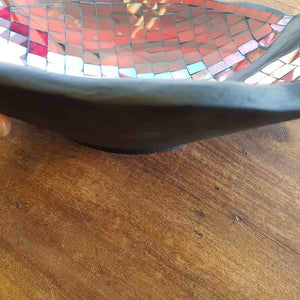 Red Mosaic Leaf Bowl (approx. 40x30cm)