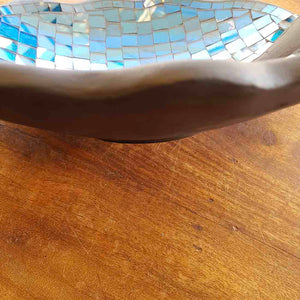 Blue Mosaic Leaf Bowl (approx. 40x30cm)