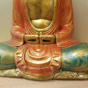 Orange & Green Buddha (approx. 30x25x15cm)