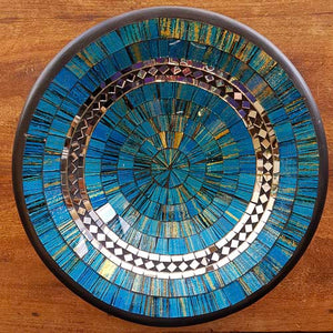 Blue & Silver Mosaic Bowl (approx. 28cm diameter)
