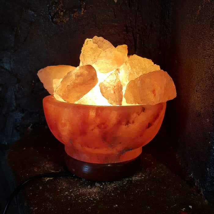 Himalayan Salt Fire Bowl Lamp with Dimmer Lead (assorted)