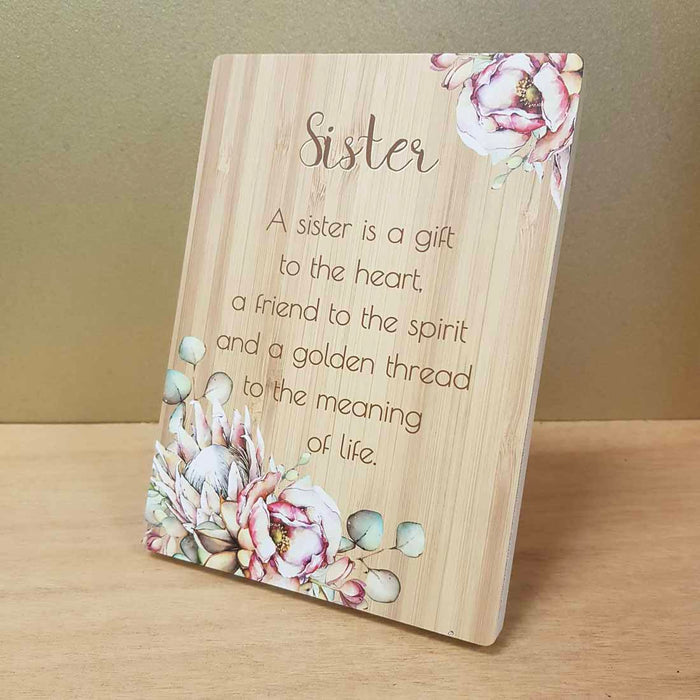 A Sister is a Gift Plaque (approx. 18.5x13cm)