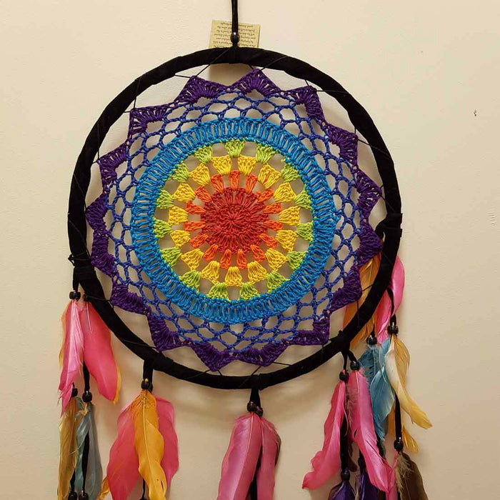 Colourful Crocheted Dream Catcher (approx. 15cm diameter)