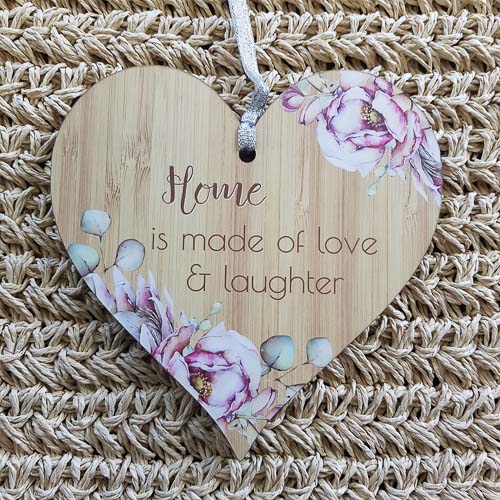 Home is Made of Love Heart Wall Plaque (approx. 15x15cm)
