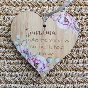Grandma Creates the Memories Heart Wall Plaque