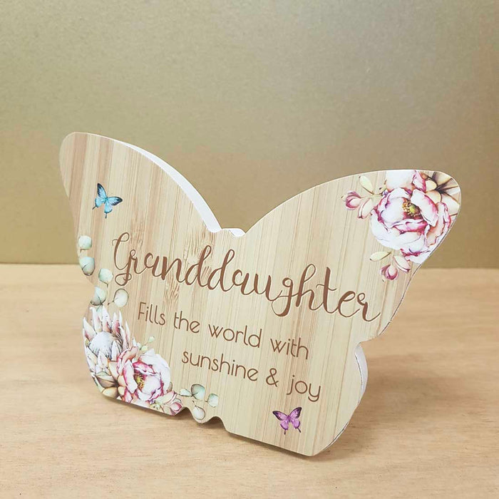 Granddaughter Butterfly Plaque (approx. 8x10cm)