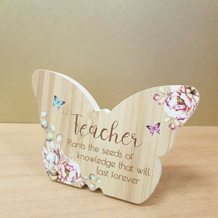 Teacher Butterfly Plaque (approx. 8x10cm)