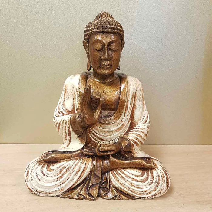 Bronze & Cream Buddha (approx. 27x23x24cm)