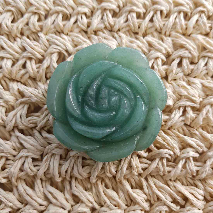 Green Aventurine Flower (approx. 1.8x5.5x5.5cm)