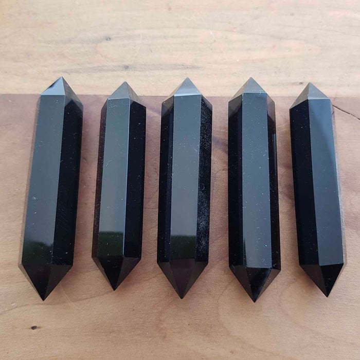 Black Obsidian Double Terminated Wand (Mexico. assorted. approx. 8x1.5-2cm)
