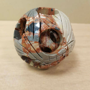 Polychrome Jasper Carved Sphere within a Sphere