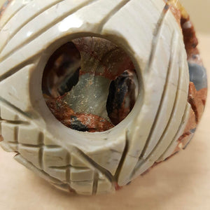 Polychrome Jasper Carved Sphere within a Sphere