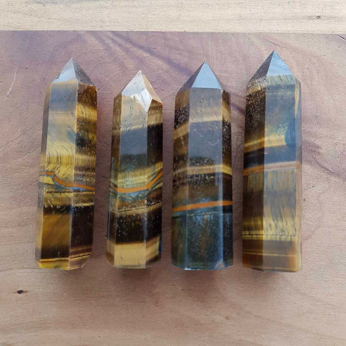 Gold Tiger's Eye Polished Point (assorted. approx.7.9x2.3-2.6cm)