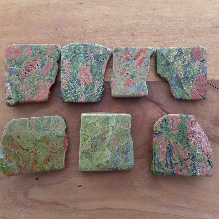 Unakite Polished Slab (assort. approx. 4x4cm plus)