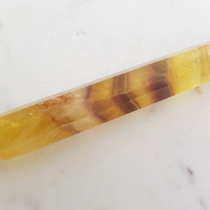 Gold & Purple Fluorite Double Terminated Polished Point