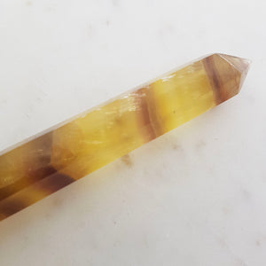 Gold & Purple Fluorite Double Terminated Polished Point