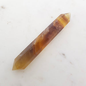 Gold & Purple Fluorite Double Terminated Polished Point