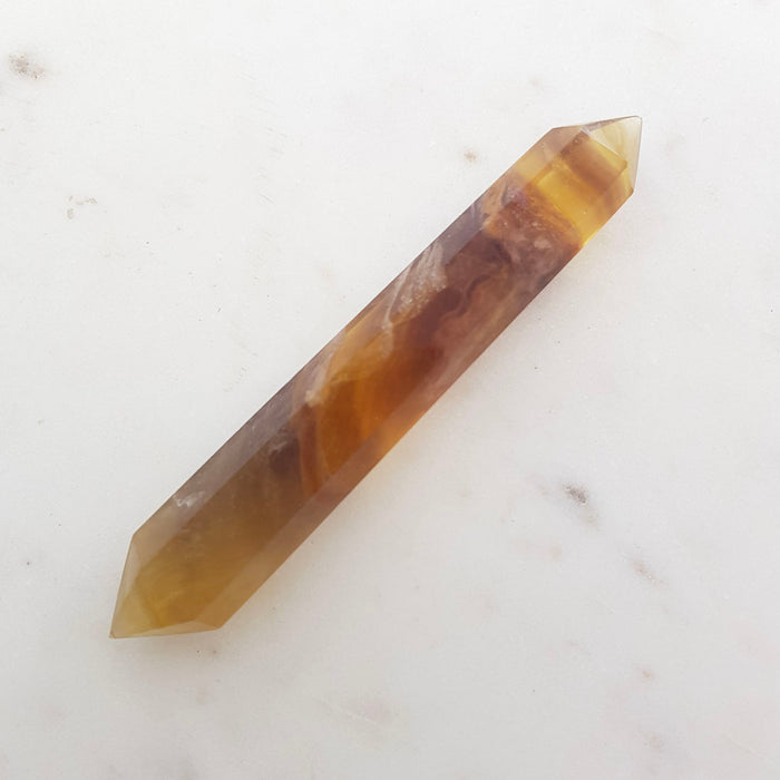 Gold & Purple Fluorite Double Terminated Polished Point (assorted. approx. 10x1.7cm)