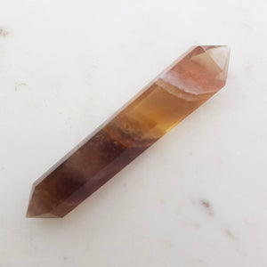 Gold & Purple Fluorite Double Terminated Polished Point