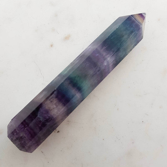 Rainbow Fluorite Point (approx. 11.5x2.5x2cm)