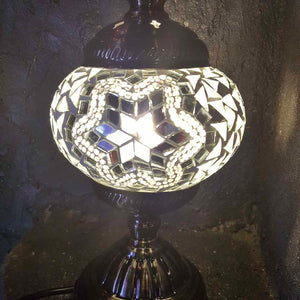White & Silver Star Turkish Style Mosaic Lamp