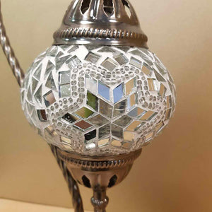 White & Silver Star Turkish Swan Neck Style Mosaic Lamp