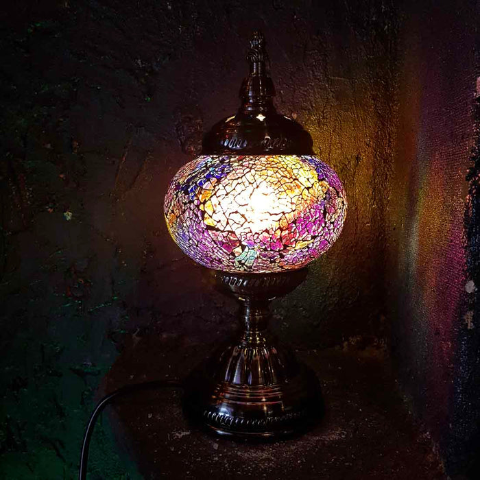 Pastel Hues Turkish Style Mosaic Lamp (pumpkin shaped approx. 28.5cm)